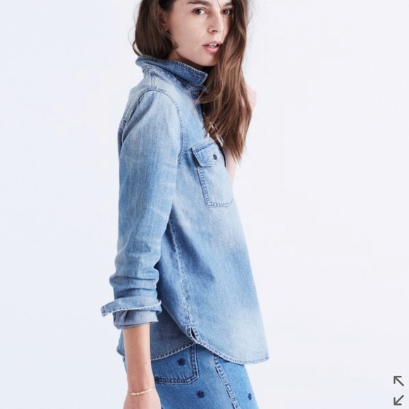 Madewell Denim Zip-Front Popover Shirt - Picture 2 of 8